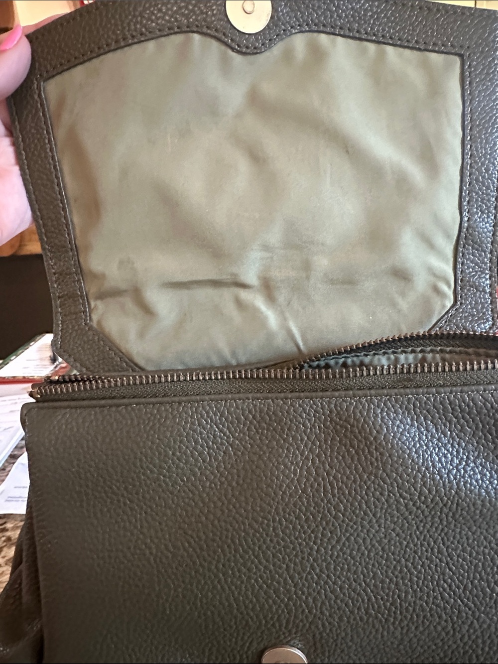 Freshly Picked Olive Pebbled Mini Backpack with Gold Hardware - Picture 6 of 8